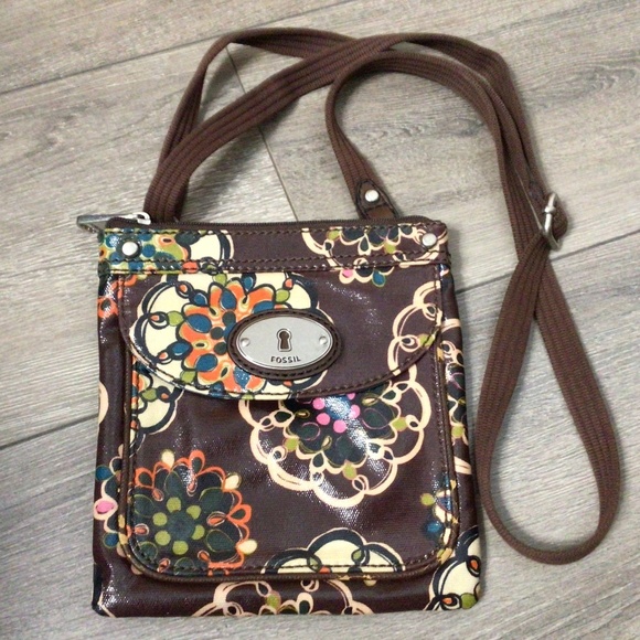 Fossil Handbags - Fossil Key-per Mini Doodles Crossbody Bag Brown